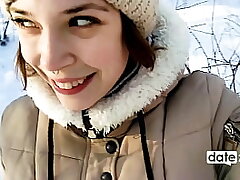 Fledgling outdoor winter deep throat