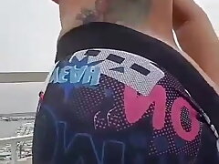 Spanish chick horny on rooftop