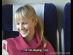 Czech streets Platinum-blonde girl in instruct