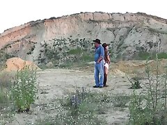 Cowboy hump on the hill background