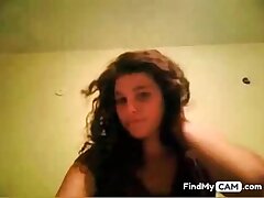 Cute dark haired fingers on web cam