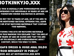 Hotkinkyjo crimson leafs dress & huge anal dildo from mrhankey in public