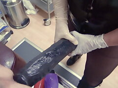 Mistress with humungous strapon, downright distroyed anus, handballing