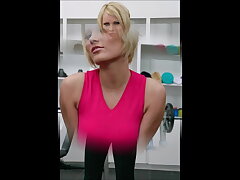 Blue-eyed blondie lets out her excellent boobs while getting nake