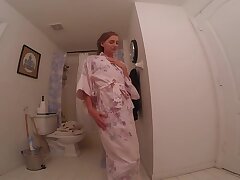 Cumming in the bathroom at Airbnb