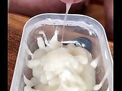 Cumbull Gokkun! Collecting Semen. Britney Guzzles drinking over a dozen jizz loads