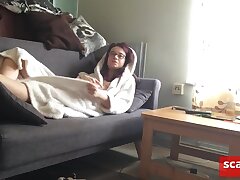 Tramp gal in robe gets her morning cumload