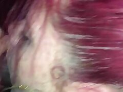 Milky red head gets Big black cock cim