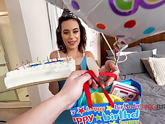 Enjoying My B-day Bounty From Step Sis