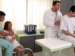 Clinic 3some with Cougar Doc Dominica Phoenix leads to dual foray