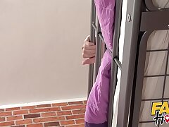 Fake Hostel Sexy little Mexican fucks a big cock while pal s.
