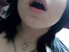 Daytime cute home striptease, and fragile onanism with orgasm. Close-up. Part 2