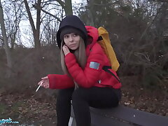 Public Agent Dominno and her Big Tits Pounded in Motel Room
