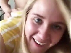 Ultra-cute fledgling blonde gets plumbed from behind