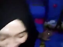 Hijab blow-job cum shot
