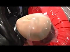 Latex bondage breathplay