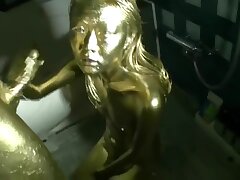 Gold painted Asian sex
