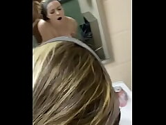 Ultra-cute girl gets leaned over public bathroom submerge