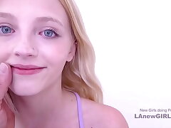 Bony Teenie gets cock-squeezing labia creampied at casting