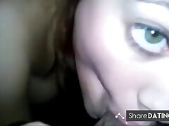Amateur good-sized boobs brunette Point of view