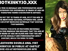 AlexThorn dual buttfuck fist Hotkinkyjo in public at Swiny Castle
