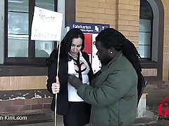 Refugee Welcome - OMG! Refugee ruins the do-gooder's muff with a giant ebony dick
