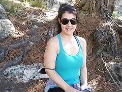 (Public blowjob) Outdoor showing and sucking dick in the mountain