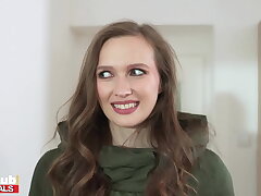 FAKEhub - Babe catfished on tinder rendezvous but hes got a ginormous rod to creampie her - witness inwards pussy