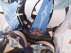 Genshin Influence Eula Lawrence Costume play | masturbating all your jizm with her hips and snatch anime porn video