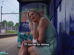 Public Agent Gigantic Tits Ash-blonde Lily Fun Romped Behind Train Station