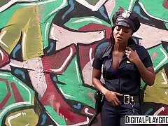 Homeless chick gets nailed by dark-hued cop - DigitalPlayground
