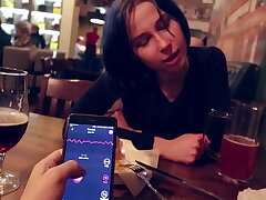 I took manage of my stepsister's magic wand in the bar and brought her to orgasm.