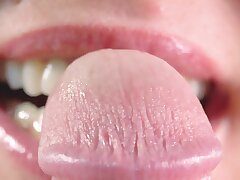 Close up blowjob, toying with my spouses firm stiffy head