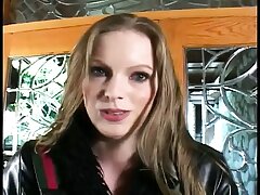 Girl in red stocking gets her taut pussy boned