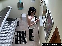 Spycam Teenager Chick Pawing her Beaver