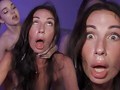 Submissive Stupid Teenie Finishes off Her Brains Out During Cervix Punching FFM Raunchy Nail