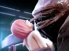 Cute girl get ass-fuck with alien - Hentai Three dimensional 15
