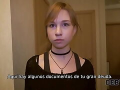DEBT4k. Deudor paga sus deudas usando boca y fuckbox tiernas