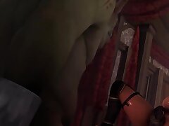 A Huge Ogre Tears up an Elf