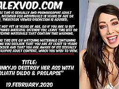 Hotkinkyjo ruin her booty with Goliath dildo & rosebutt